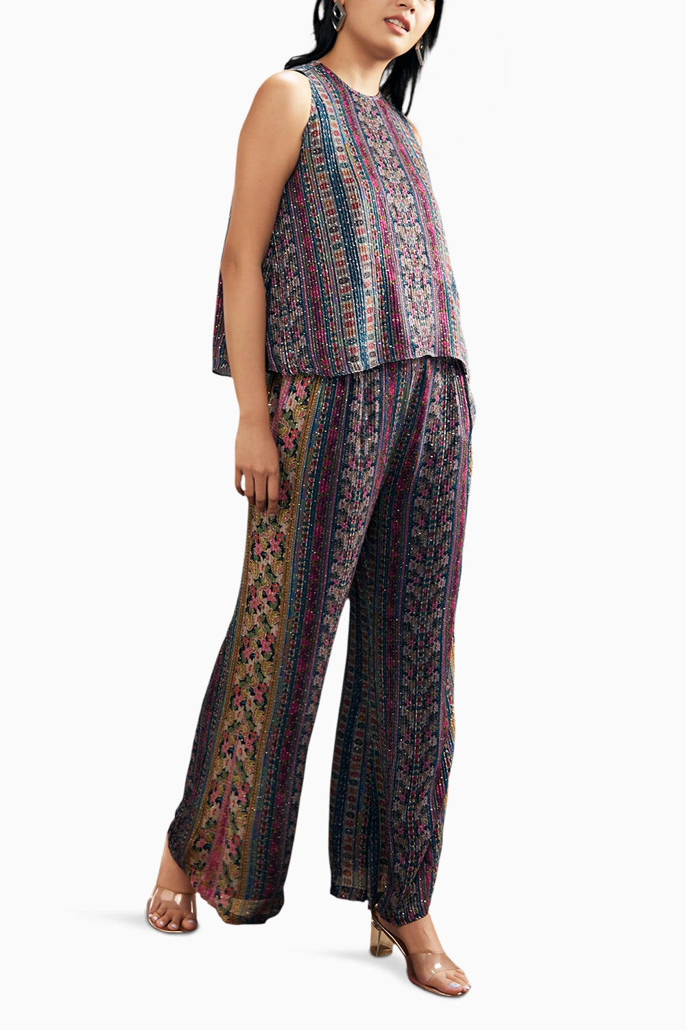 Ikaya Printed Sequin Co-Ord Set