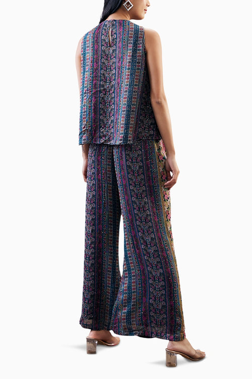 Ikaya Printed Sequin Co-ord Set