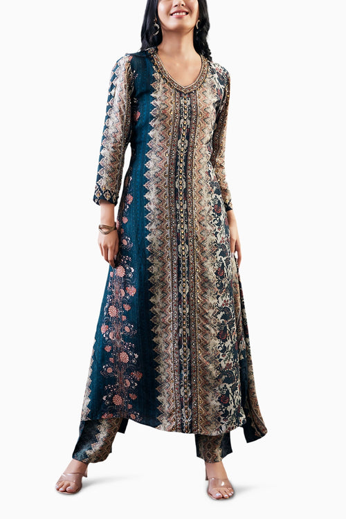 Dilara Embroidered Blue Kurta Set