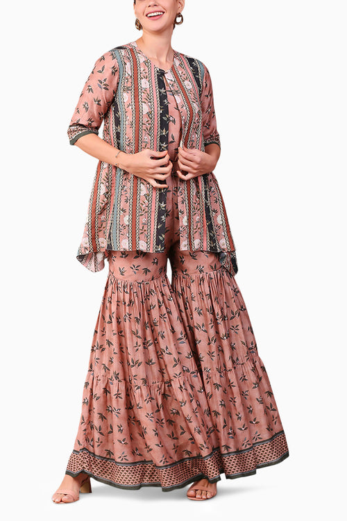 Vintage Trails Printed Jumpsuit With Jacket