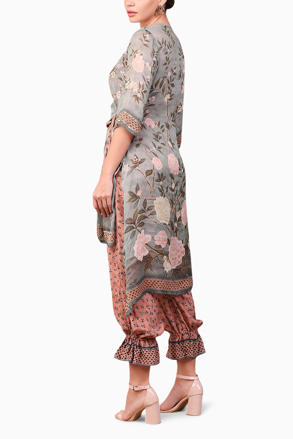 Vintage Trails Printed Jumpsuit With  Overlapped Top