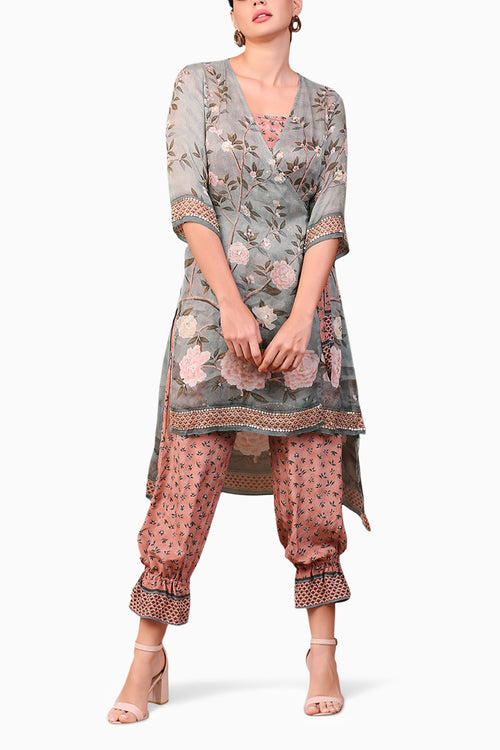 Vintage Trails Printed Jumpsuit With  Overlapped Top