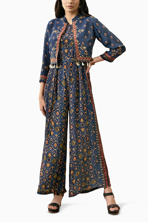 Zahra Printed Jumpsuit With Jacket