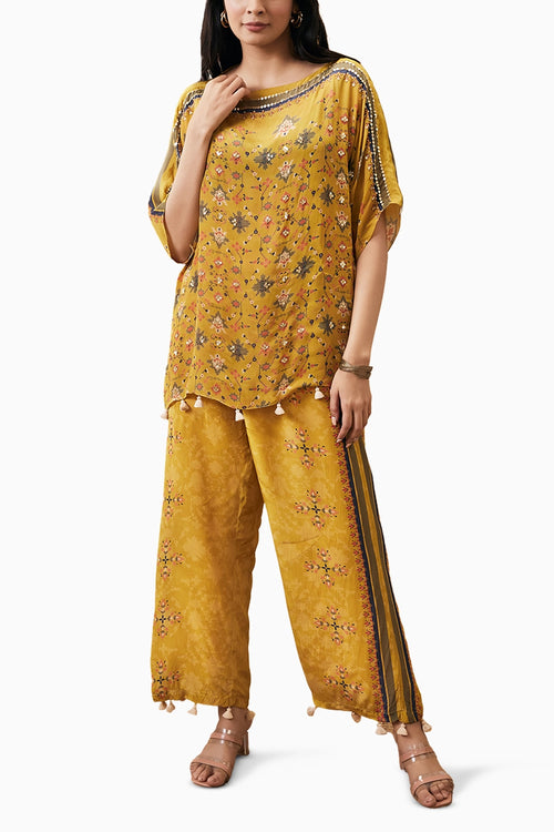 Zahra Embroidered Yellow Co-ord Set