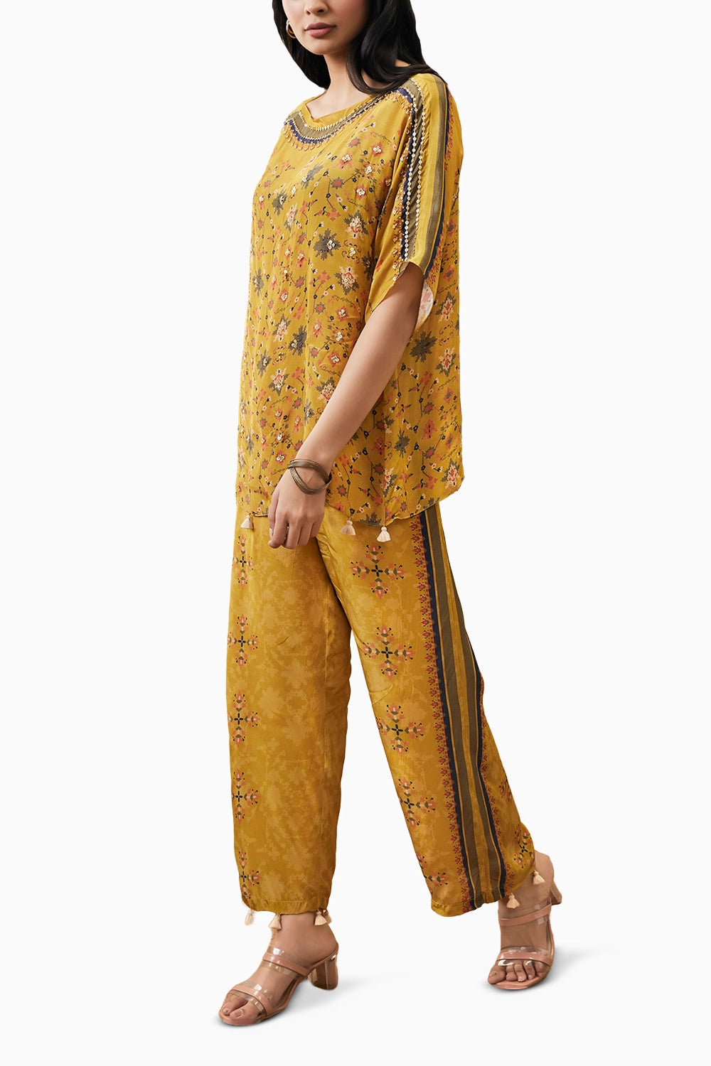 Zahra Embroidered Yellow Co-Ord Set