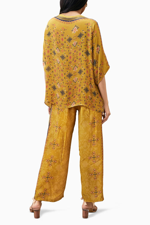 Zahra Embroidered Yellow Co-ord Set