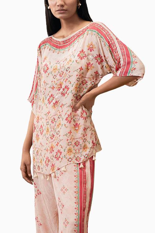 Zahra Embroidered Pink Co-ord Set