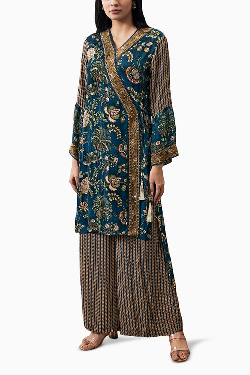 Mehr Embroidered Green Kurta Set