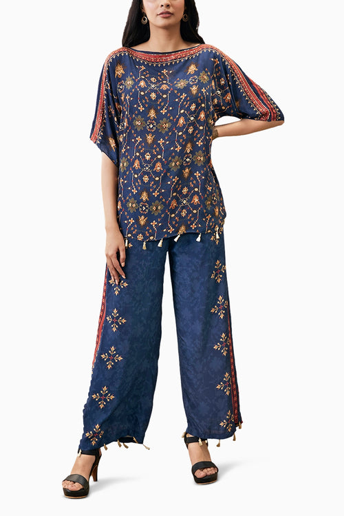 Zahra Embroidered Blue Co-ord Set