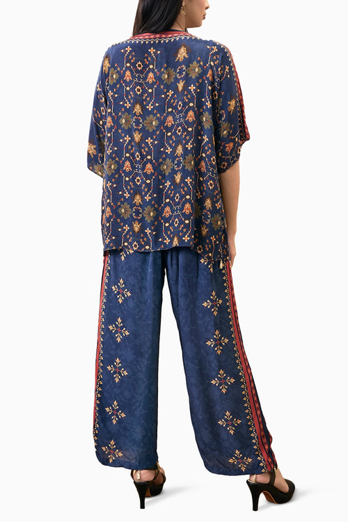 Zahra Embroidered Blue Co-ord Set