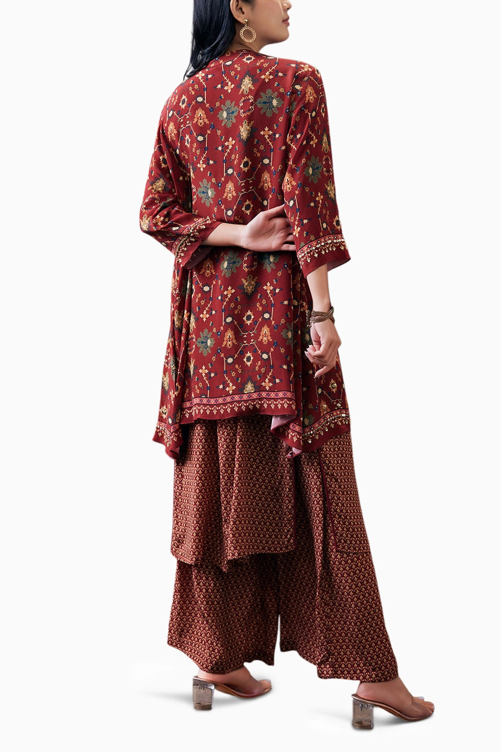 Zahra Printed Kurta Set With Jacket