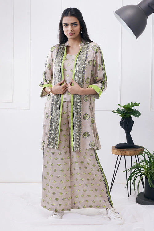 Ela Printed Co-ord Set With Jacket