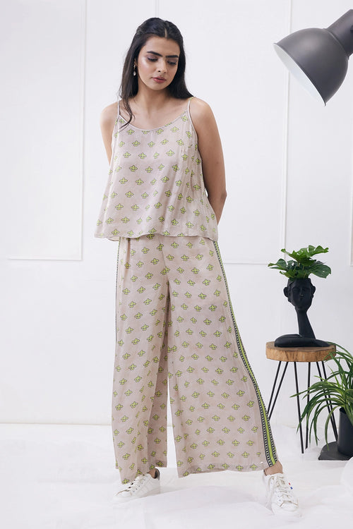 Ela Printed Co-ord Set With Jacket