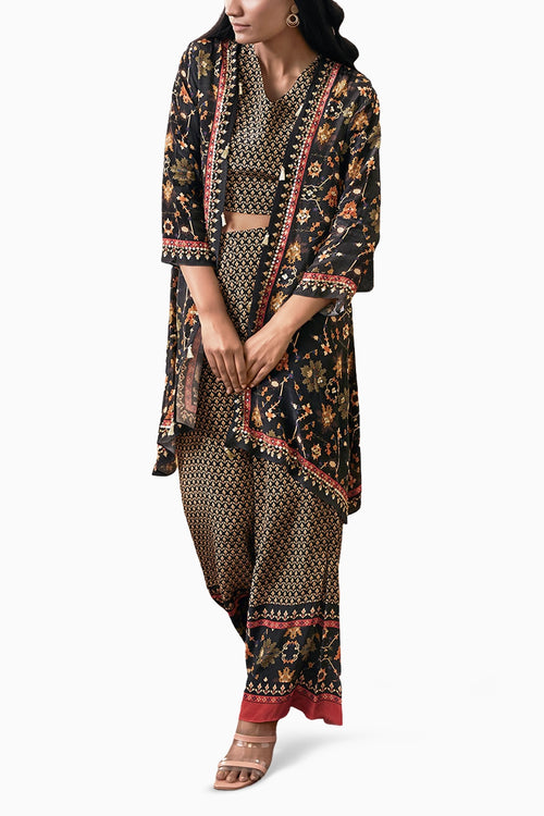 Zahra Embroidered Co-ord Set With Jacket