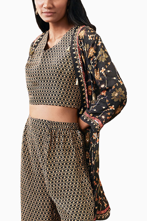 Zahra Embroidered Co-ord Set With Jacket
