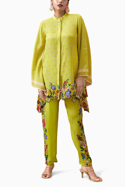 Gulista Applique High-Low Shirt With Pants
