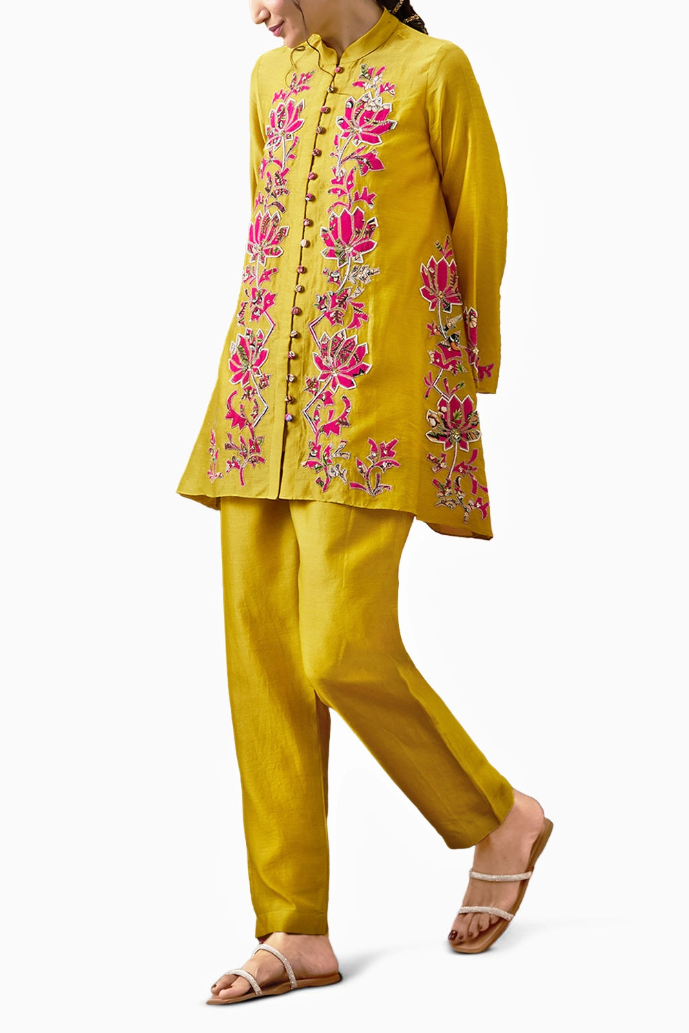 Meher Applique Yellow Co-Ord Set