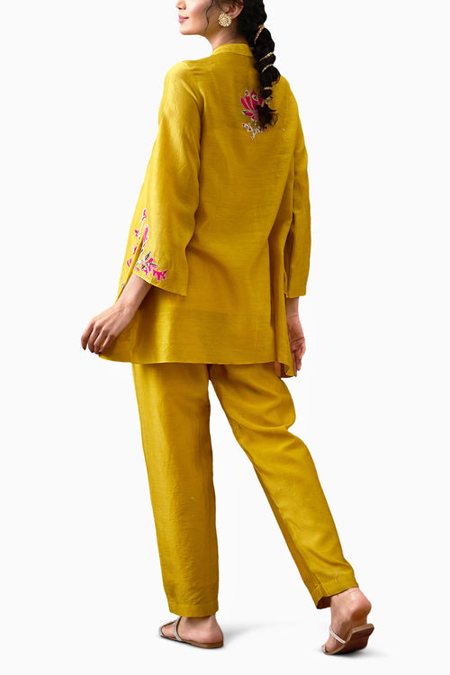 Meher Applique Yellow Co-ord Set