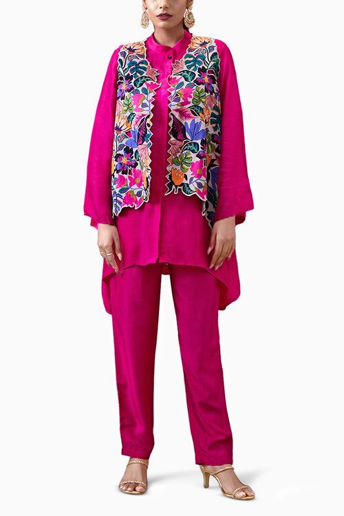 Zinnia Co-ord Set With Applique Jacket