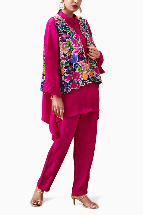 Zinnia Co-ord Set With Applique Jacket