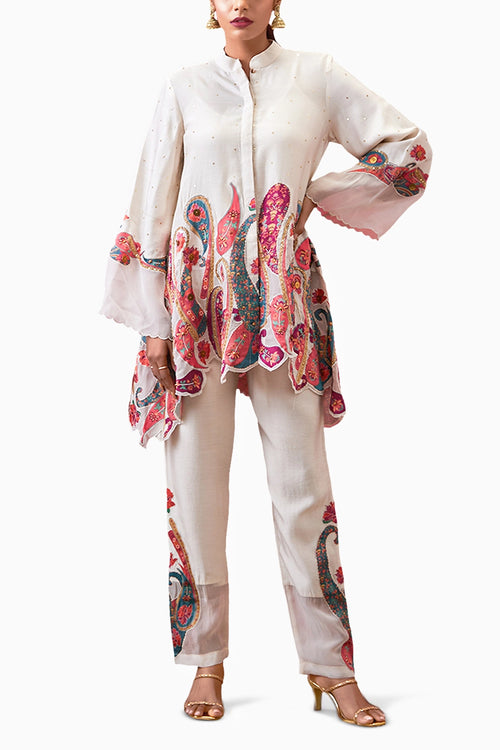 Qala Applique Beige Co-ord Set