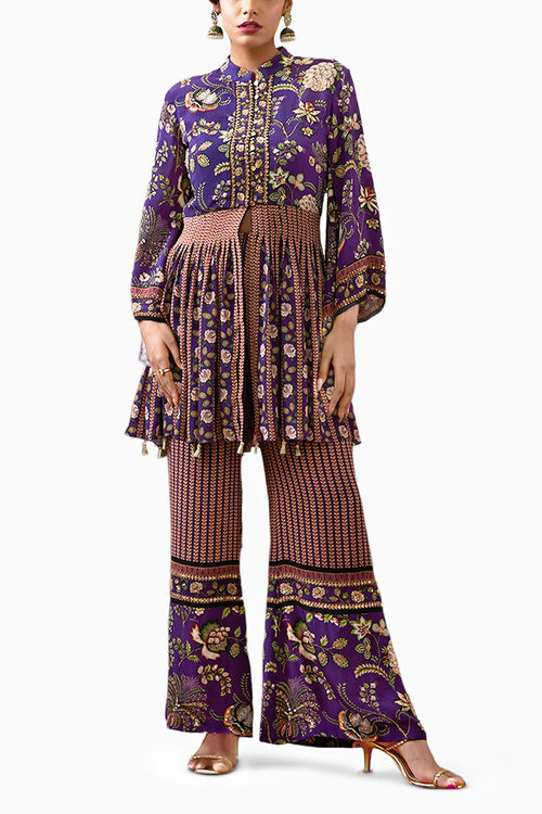 Mehr Embroidered Purple Kurta Set