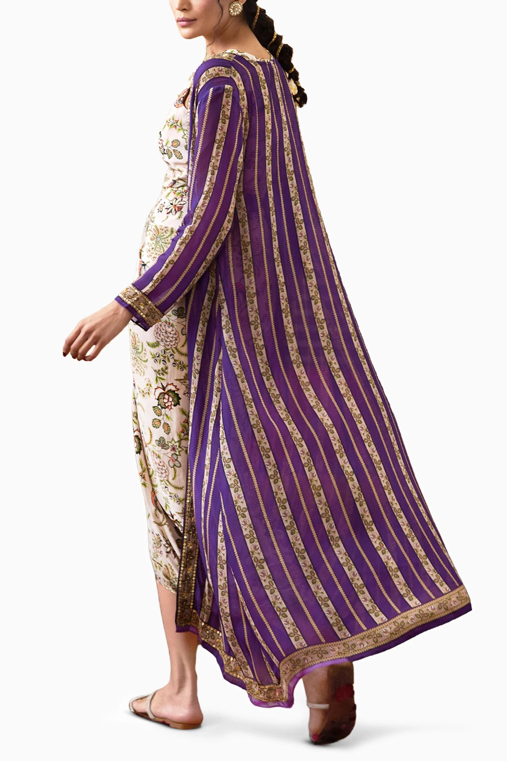 Mehr Drape Dress With Printed Jacket