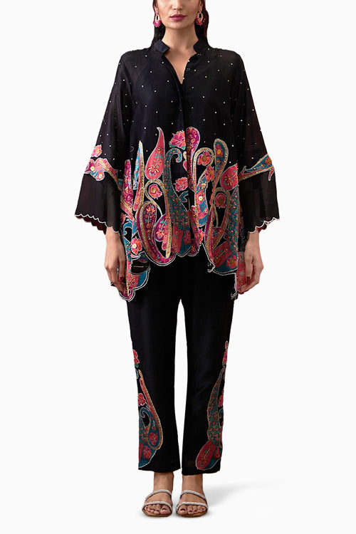 Qala Applique Black Co-ord Set