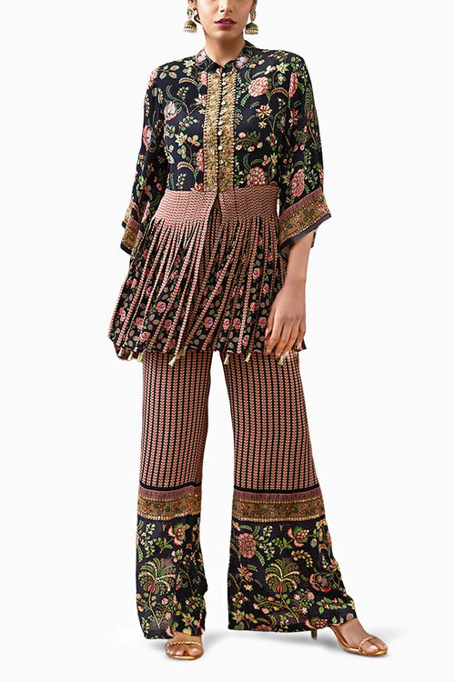 Mehr Embroidered Black Kurta Set