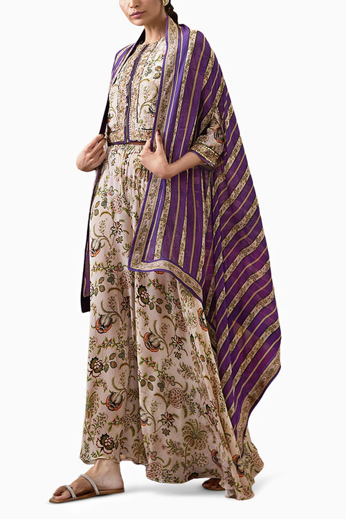 Mehr Printed Co-ord Set With Cape