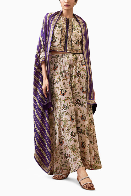 Mehr Printed Co-ord Set With Cape