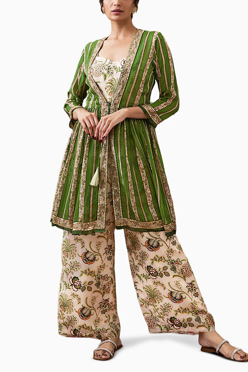 Mehr Printed Jumpsuit With Embllished Top