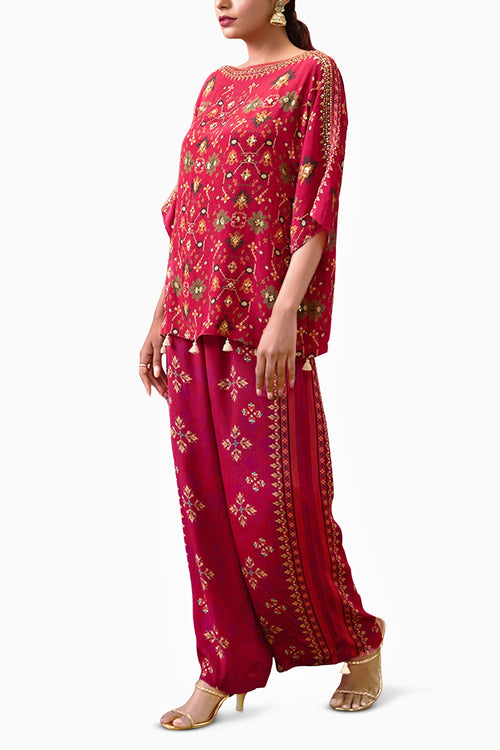 Zahra Embroidered Fuchsia Co-ord Set