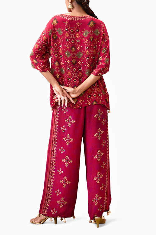 Zahra Embroidered Fuchsia Co-ord Set