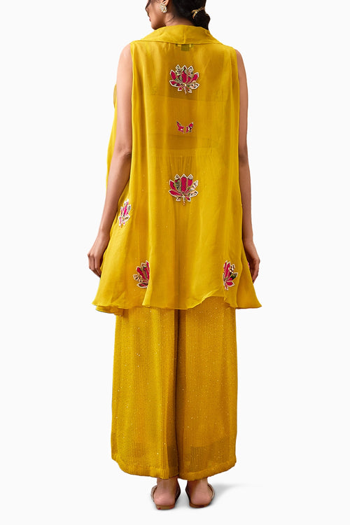 Mehr Applique Co-ord Set With High-Low Jacket