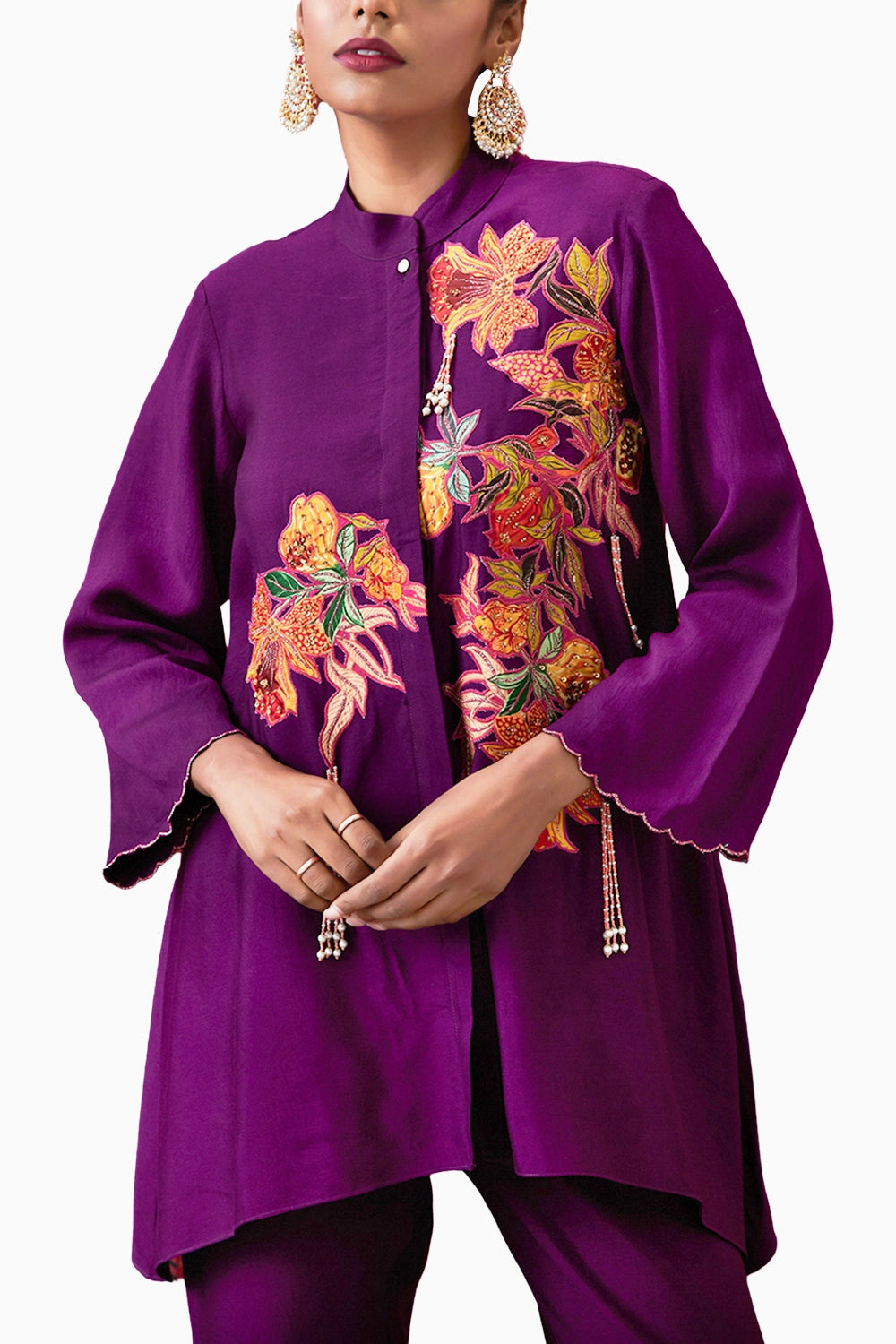 Zinnia Applique Purple Co-Ord Set