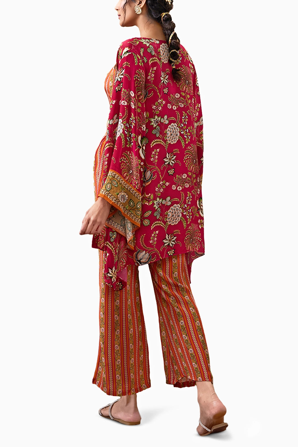 Mehr Embroidered  Co-ord Set With Kimono Jacket