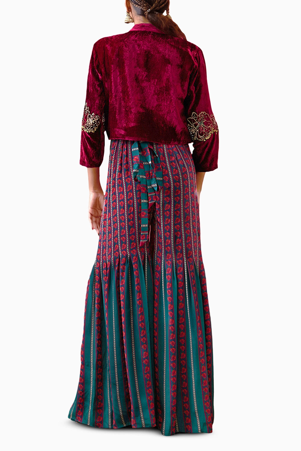 Qala Embroidered Jumpsuit With Jacket