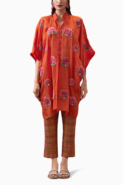 Adah Embellished Co-ord Set With Kimono Shirt