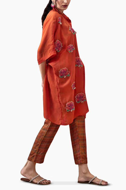 Adah Embellished Co-ord Set With Kimono Shirt