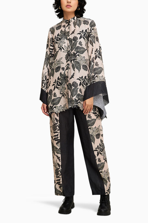 Off white and BlackAhyana Printed Co-ord Set