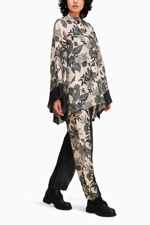 Off white and BlackAhyana Printed Co-ord Set