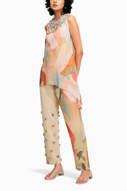 Multicolor Conversational Printed Co-ord Set