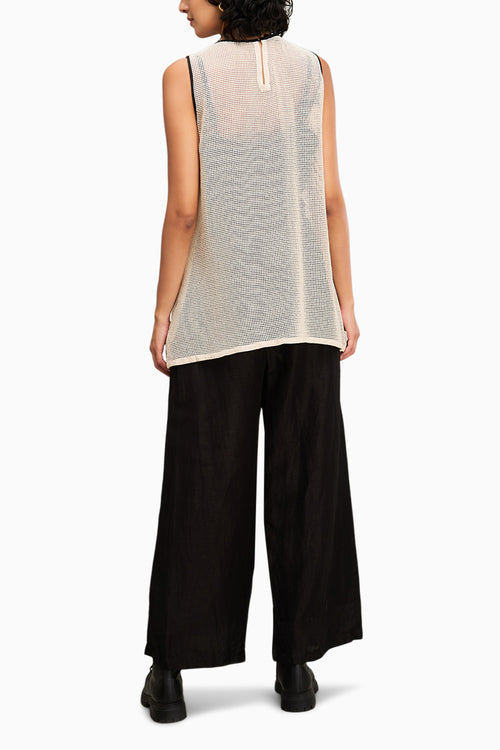 Off White and Black Zinnia Applique Co-ord Set