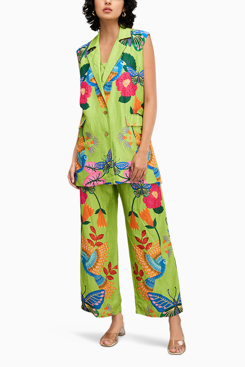 Green Avian Canopy Embellished Co Ord Set