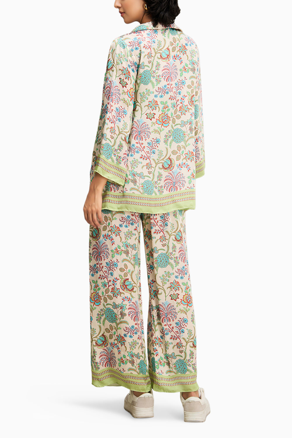 Multicolor Mehr Printed Co Ord Set With Jacket