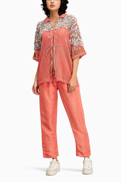 Conversational Co Ord With Embellished Jacket