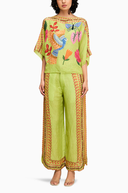 Avian Canopy Embellished Kimono Co Ord Set