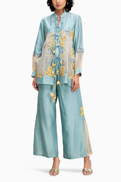 Blue Zinnia Applique Co Ord Set