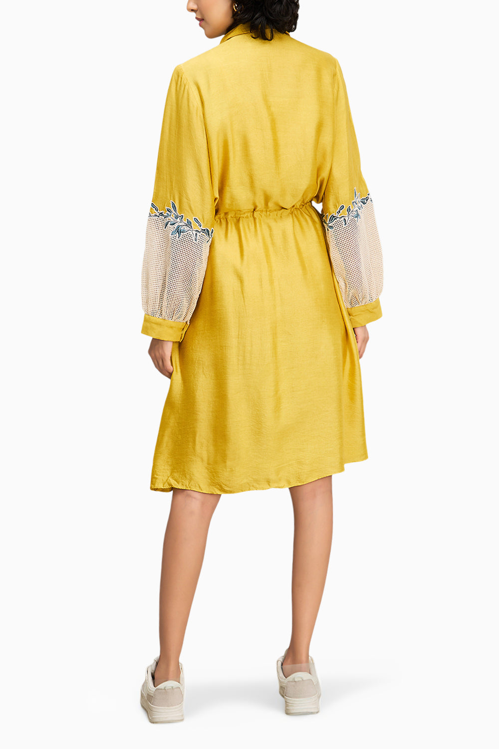 Yellow Zinnia Applique Long Dress